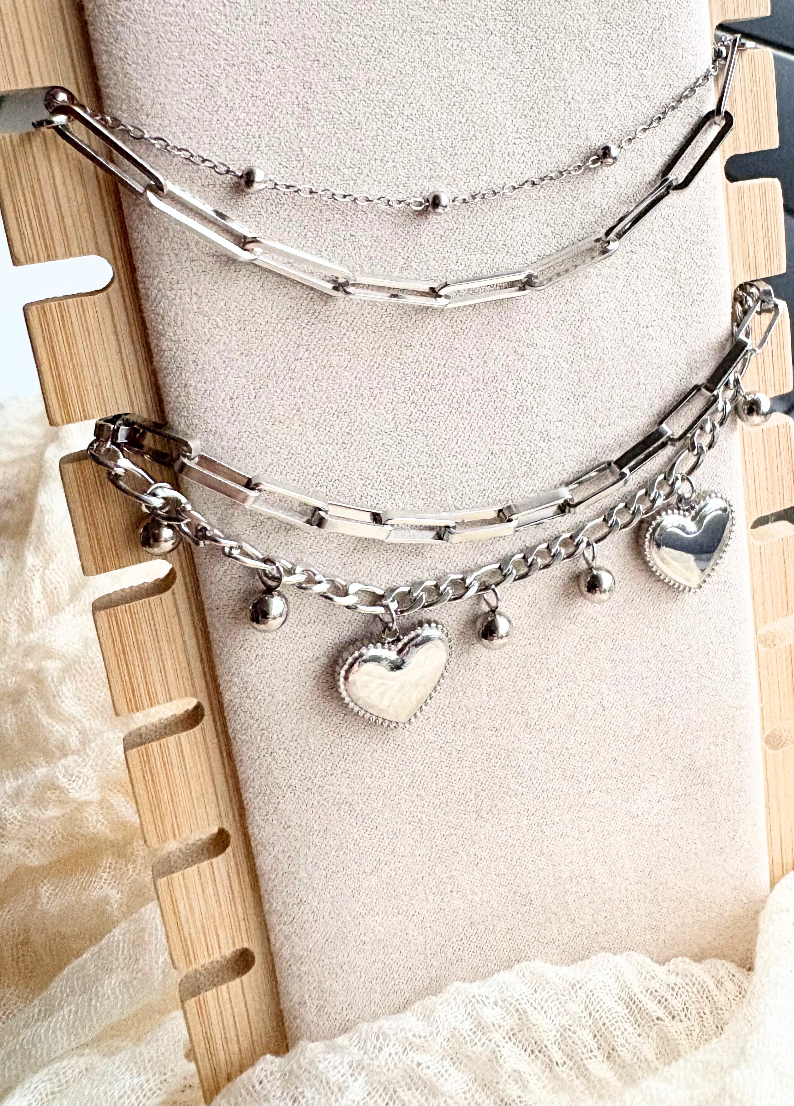 Double Heart Bracelet zilver