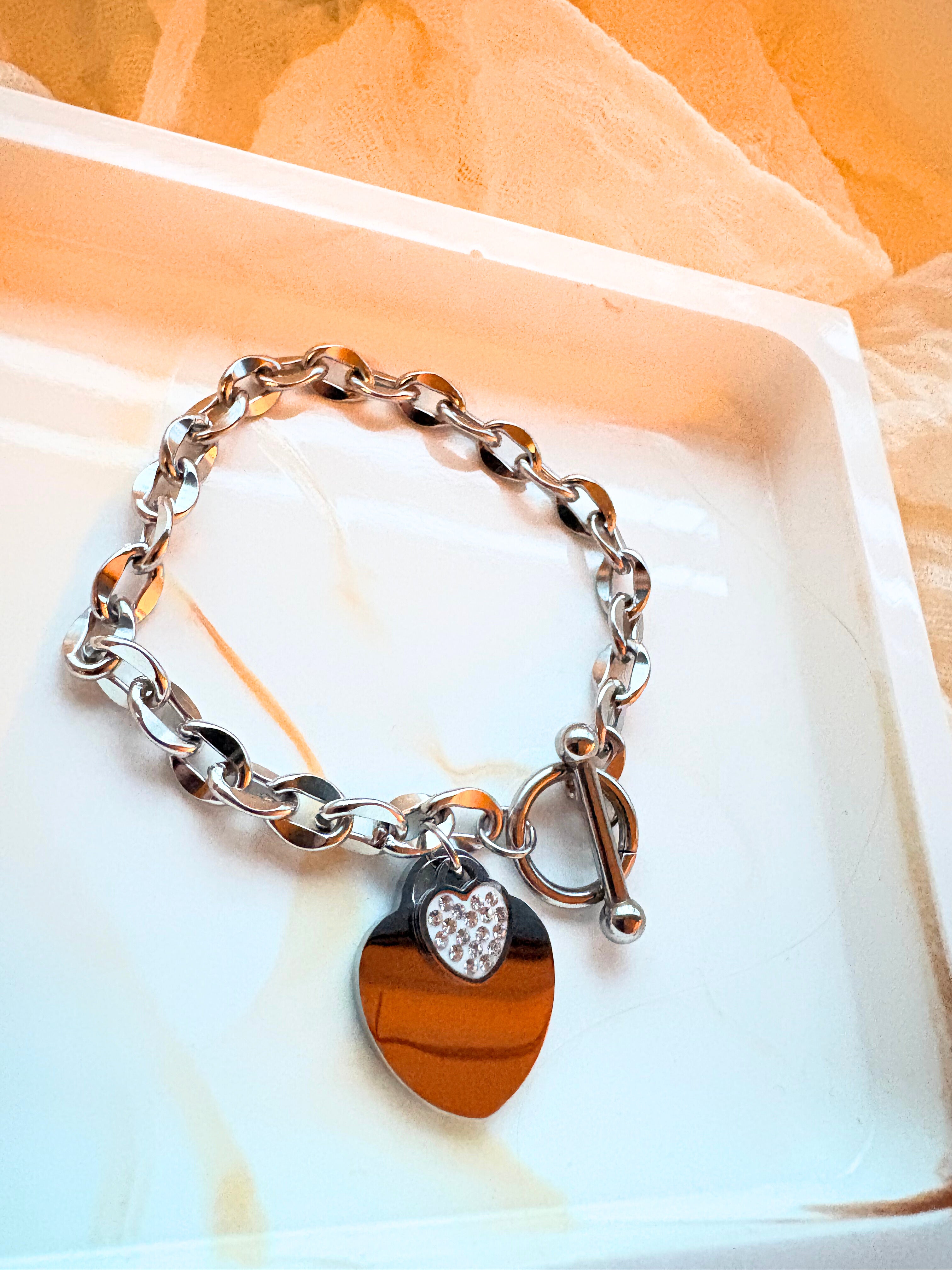Heart Sparkle Bracelet zilver